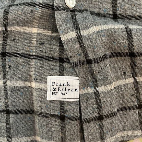 Frank & Eileen | Gray Plaid Barry Long Sleeve Flannel Size Small Quiet Luxury - Picture 6 of 10